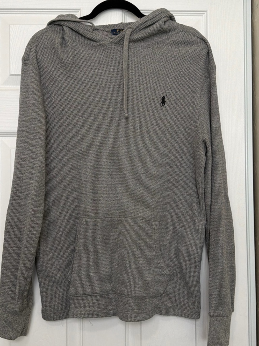 Polo by Ralph Lauren Gray Waffle Knit Hooded Pullover